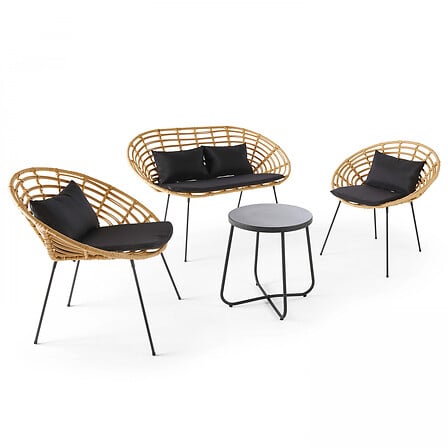 Canapé de jardin 2 places en résine tressée