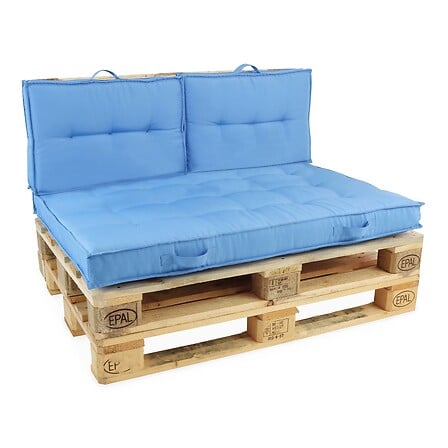 Pack salon de jardin palettes et cousinage bleu