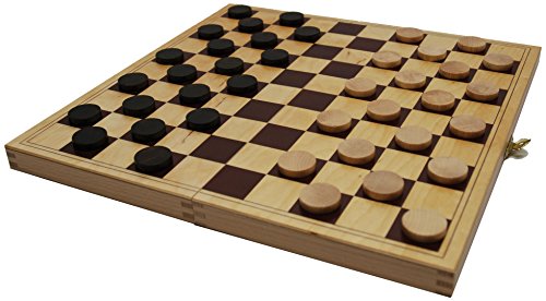 Jouetprive-Jeu de dames pliable en bois d'hêtre...