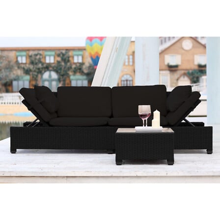 CONCEPT USINE Salon de Jardin Corfou Résine tre...