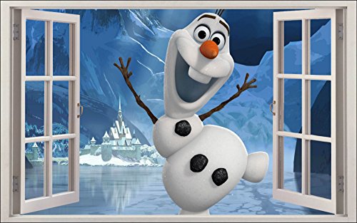StickersNews Stickersnews - Sticker enfant fenêtre Olaf réf 1058 Dimensions - 80x50cm code EAN 3663439953193 