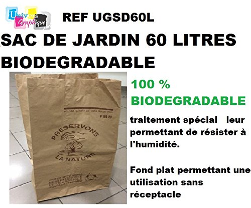 LOT DE 2 SACS DE JARDIN BIODÉGRADABLE 60 LITRES...