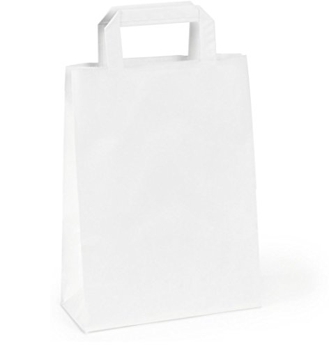 50 Sacs kraft blanc à poignées plates 16 LITRES...