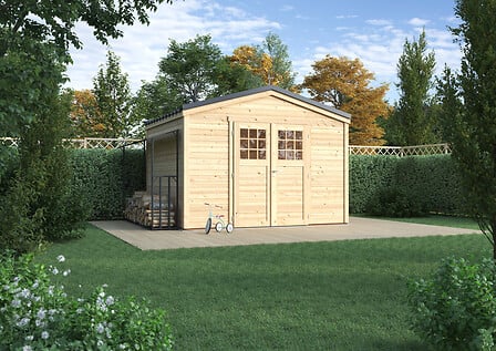 Abri de jardin - Bois brut - Shelty - 9,2m2