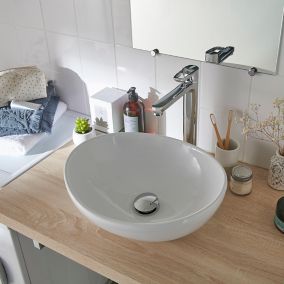  Vasque à poser ovale céramique blanche GoodHome Nessa code EAN 3663602954637 