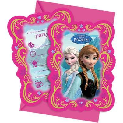 Lot de 6 cartes invitation+env. princess frozen...