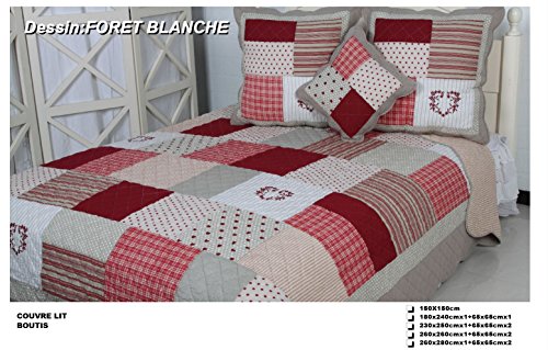 Couvre lit boutis 2 places Forêt blanche 
