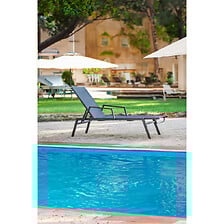 Bain de soleil Acier Noir 5 positions - ALBAN -...