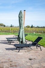 Parasol déporté Sauge + dalle et housse L400xH2...