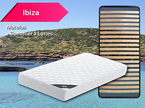 Ibiza - Pack Matelas + Lattes 90x200