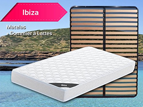 Ibiza - Pack Matelas + Lattes 140x190