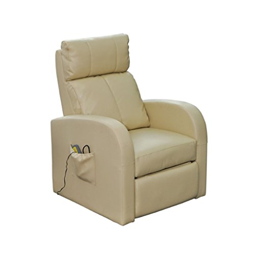 WeeklyDeal Fauteuil MASSANT & CHAUFFANT INCLINABLE blanc crème MIKE Confort + 3663872000645 (3663872000645)