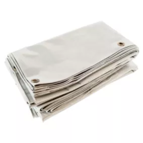  Bâche Brise Vue Blanc Crème 5x6 m - Qualité 5 ans TECPLAST - LP506BV - Brise vent occultant en PVC - Pare vue jardin code EAN 3663936060646 