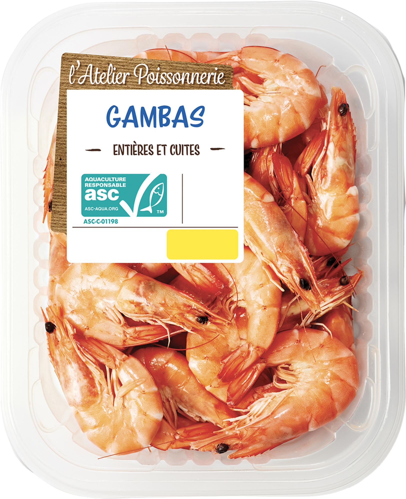 GAMBAS ENTIÈRES ET CUITES ASC
