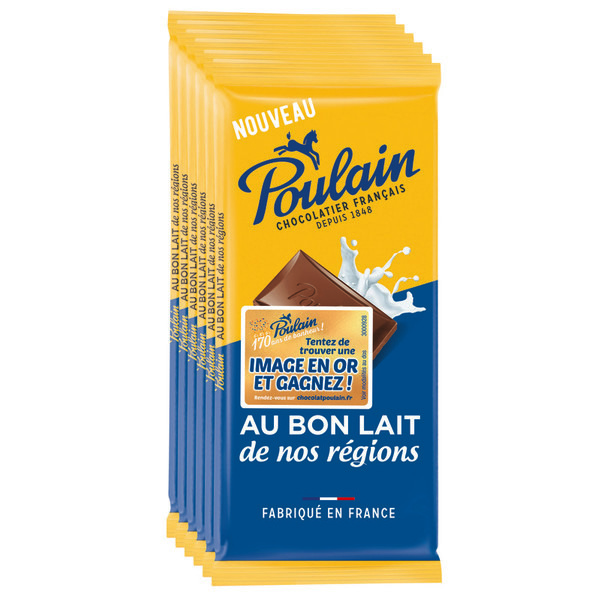 Tablettes de chocolat au bon lait de nos régions