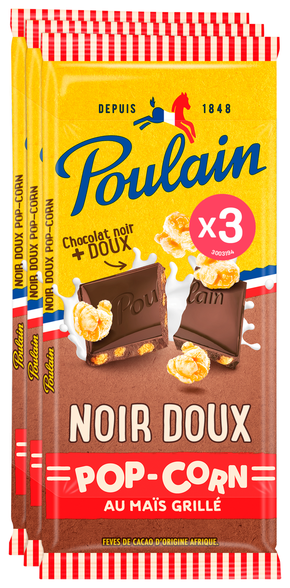 TABLETTES DE CHOCOLAT NOIR DOUX OU NOIR EXTRA