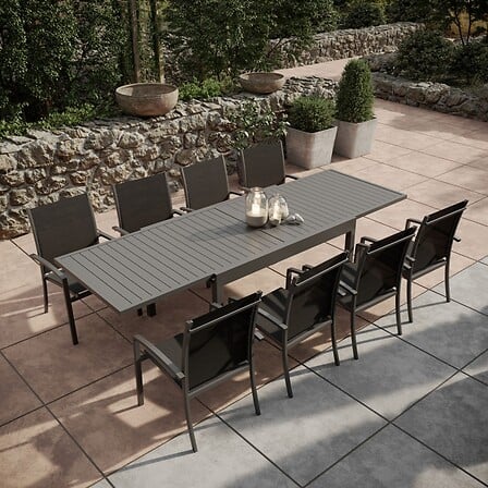 Table de jardin extensible aluminium 135/270cm ...