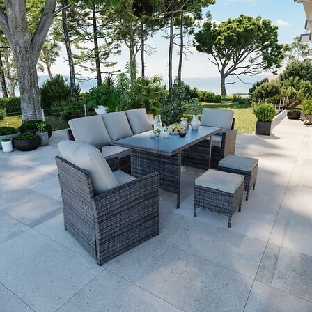 AVRIL PARIS Salon de jardin design 7 places rés...