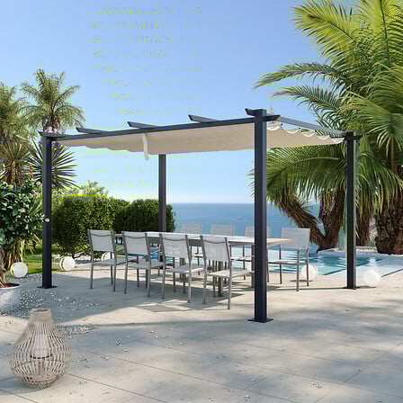 AVRIL PARIS Tonnelle/Pergola aluminium 3x4m toi...