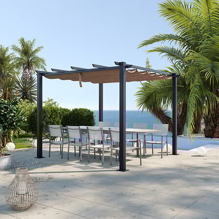AVRIL PARIS Tonnelle/Pergola aluminium 3x3m toi...