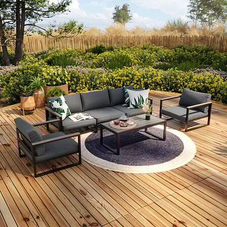 AVRIL PARIS Salon de jardin aluminium et polywo...