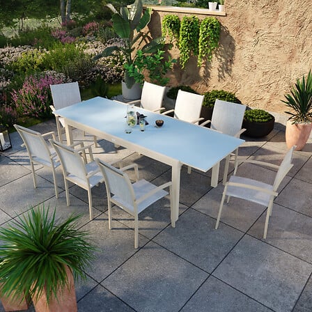 AVRIL PARIS Table de jardin extensible aluminiu...