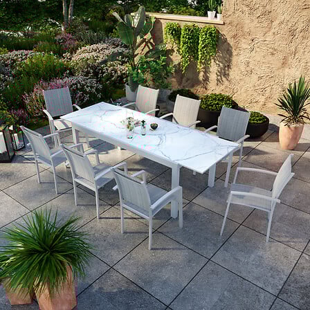 AVRIL PARIS Table de jardin extensible aluminiu...