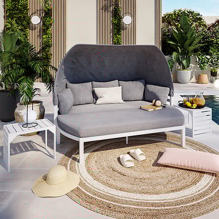 Salon de jardin aluminium - convertible en lit ...