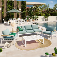 AVRIL PARIS Salon de jardin en aluminium 5 plac...