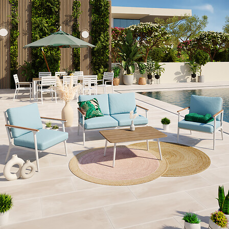 AVRIL PARIS Salon de jardin en aluminium - Blan...