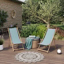 AVRIL PARIS Lot de 2 chiliennes pliantes réglab...