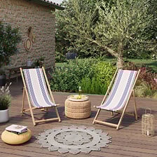 AVRIL PARIS Lot de 2 chiliennes pliantes réglab...