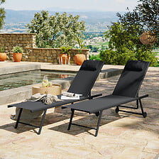 Lot de 2 transats inclinables et empilables - A...