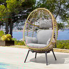 AVRIL PARIS Fauteuil oeuf inclinable en résine ...