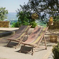 AVRIL PARIS Lot de 2 chiliennes pliantes règlab...