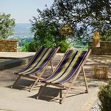 AVRIL PARIS Lot de 2 chiliennes pliantes règlab...