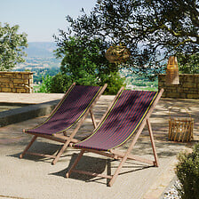 AVRIL PARIS Lot de 2 chiliennes pliantes règlab...