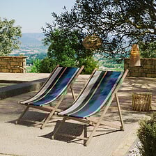 AVRIL PARIS Lot de 2 chiliennes pliantes règlab...