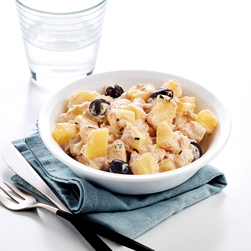  SALADE DE POMMES DE TERRE ET THON RELEVÉE D’UNE POINTE D’AIL ET DE CIBOULETTE code EAN 3664785273713 