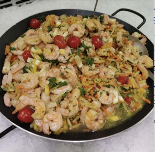 LES DÉLICES DE MENDÈS WOK DE CREVETTES OU DE SAUMON code EAN 3664785312504 