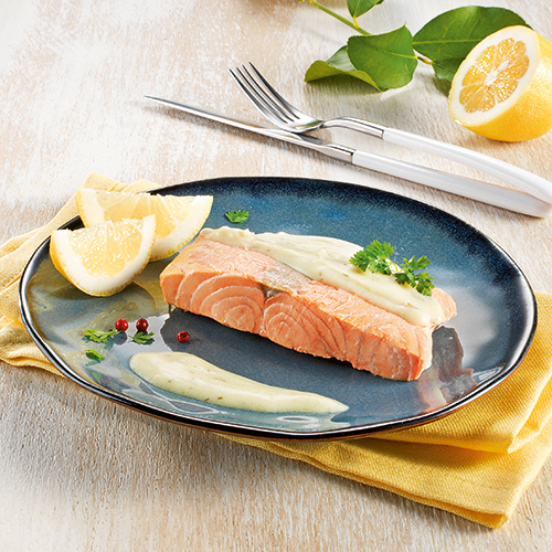 LES DÉLICES DE MENDÈS PAVÉ DE SAUMON SAUCE BEURRE BLANC CITRONNÉ code EAN 3664785457557 