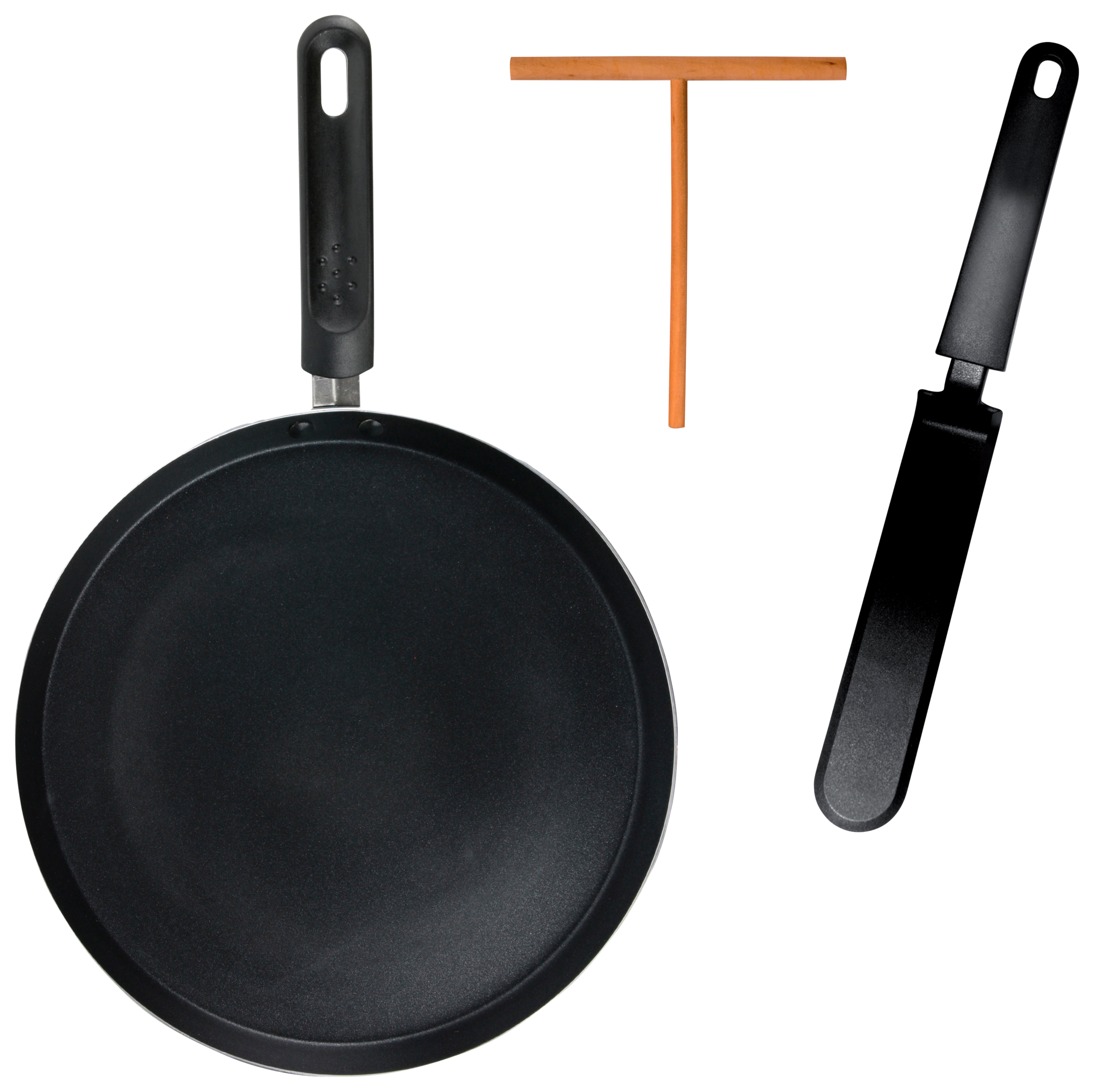 CREPIERE 28 CM + 2 USTENSILES (SPATULE NYLON ET...