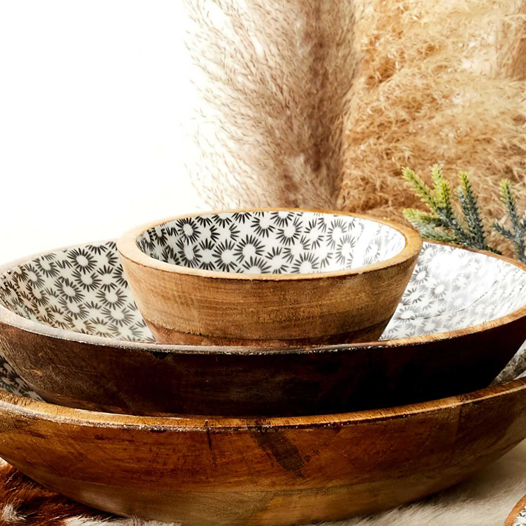 COUPELLE Ø 13 CM DÉCOR GÉOMÉTRIQUE NOIR ET BLANC