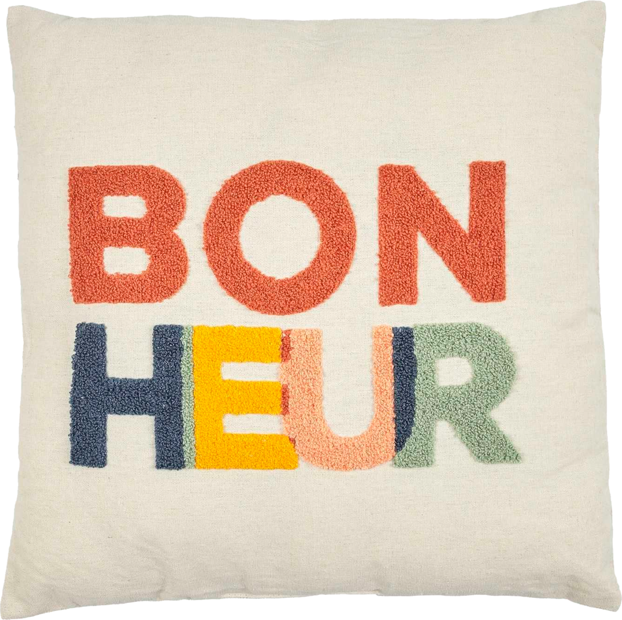 COUSSIN CARRÉ MESSAGE BOUCLETTE