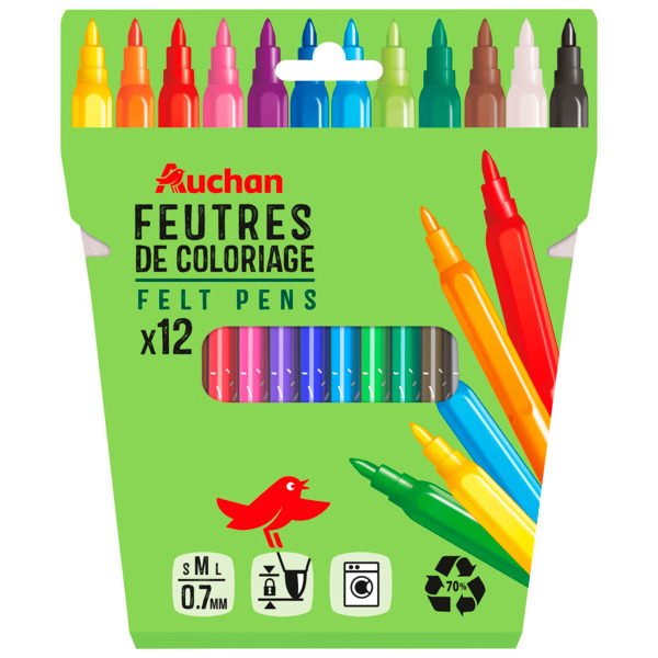  12 Feutres Auchan code EAN 3665257335274 