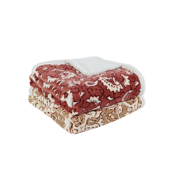 Plaid Coral/Sherpa Actuel 3665257424589 