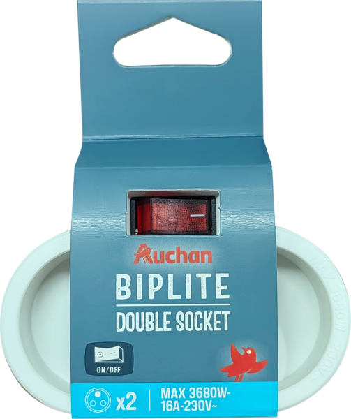 Biplite 16 A + Interrupteur Blanc