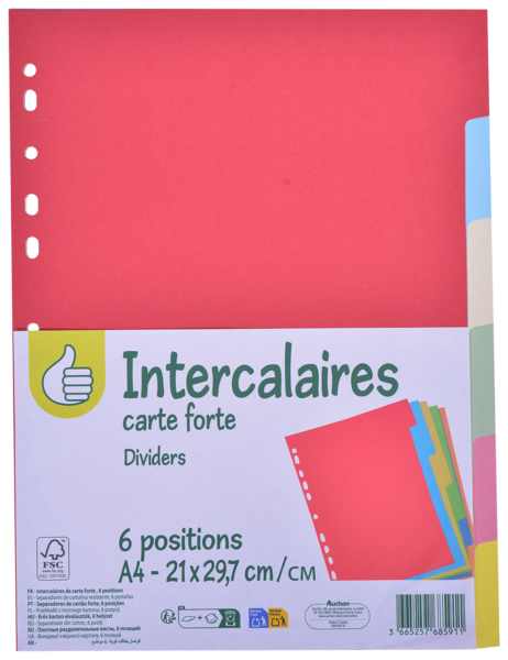  Intercalaire Carton Pouce code EAN 3665257685911 