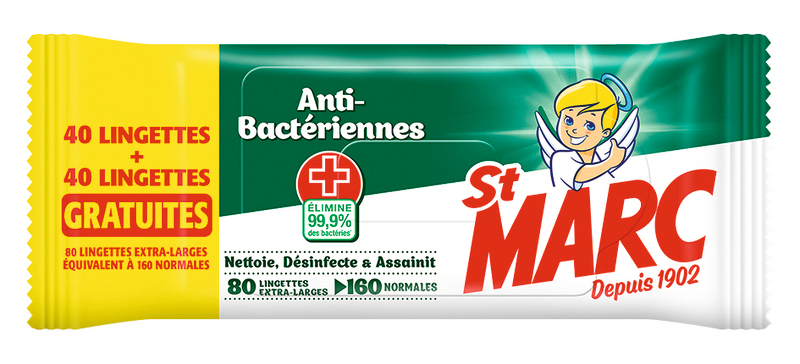 LINGETTE ANTIBACTÉRIEN X40 ST MARC