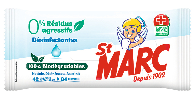 LINGETTES DÉSINFECTANTES BIODÉGRADABLES 0% RÉSI...